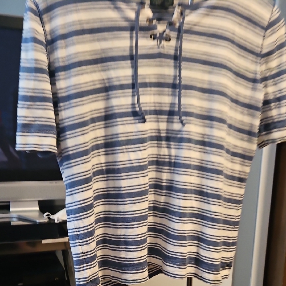 Ralph Lauren Jeaans Nautical Blue and White Striped Tee XL